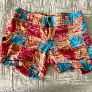 Plaid roll up shorts